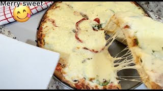 طريقة تحضير البيتزا غرقانة بالجبنة وعجينة لجميع الاستخداماتThe four seasons pizza with chewy cheese screenshot 2