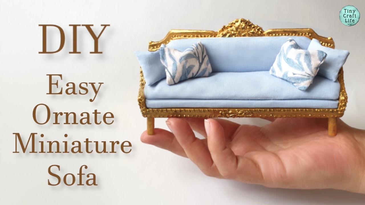 EASY Dollhouse Ornate Miniature Sofa | Couch |