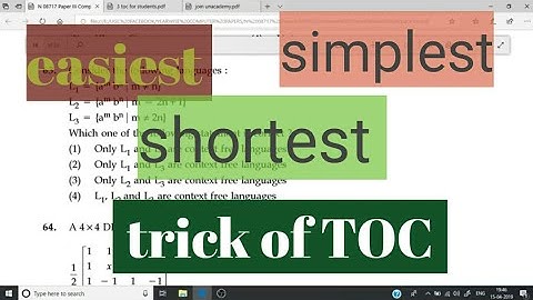 TOC easiest trick for Context free language for NTA UGC NET computer science