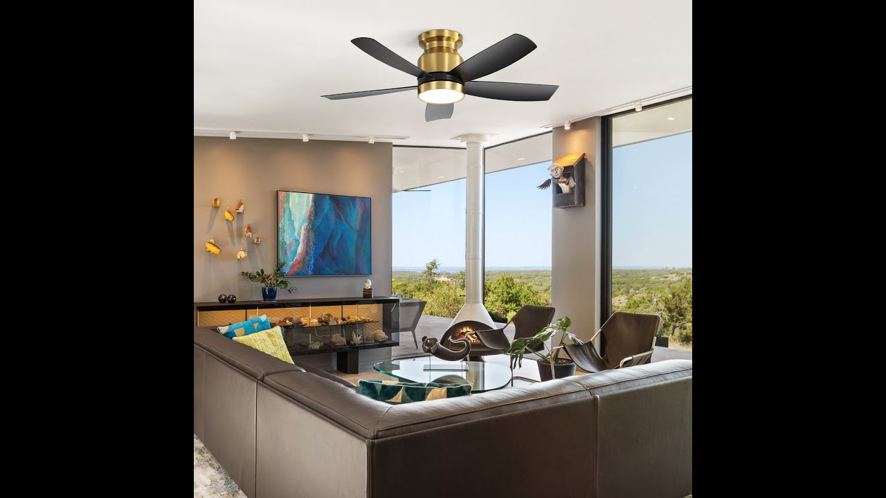 CFL-42K030-BG 42" Flush Mount Ceiling Fan Showcase | Quiet DC + 3CCT Dimmable LED