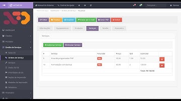 Sistema de Ordem de Serviço - Índices de serviços