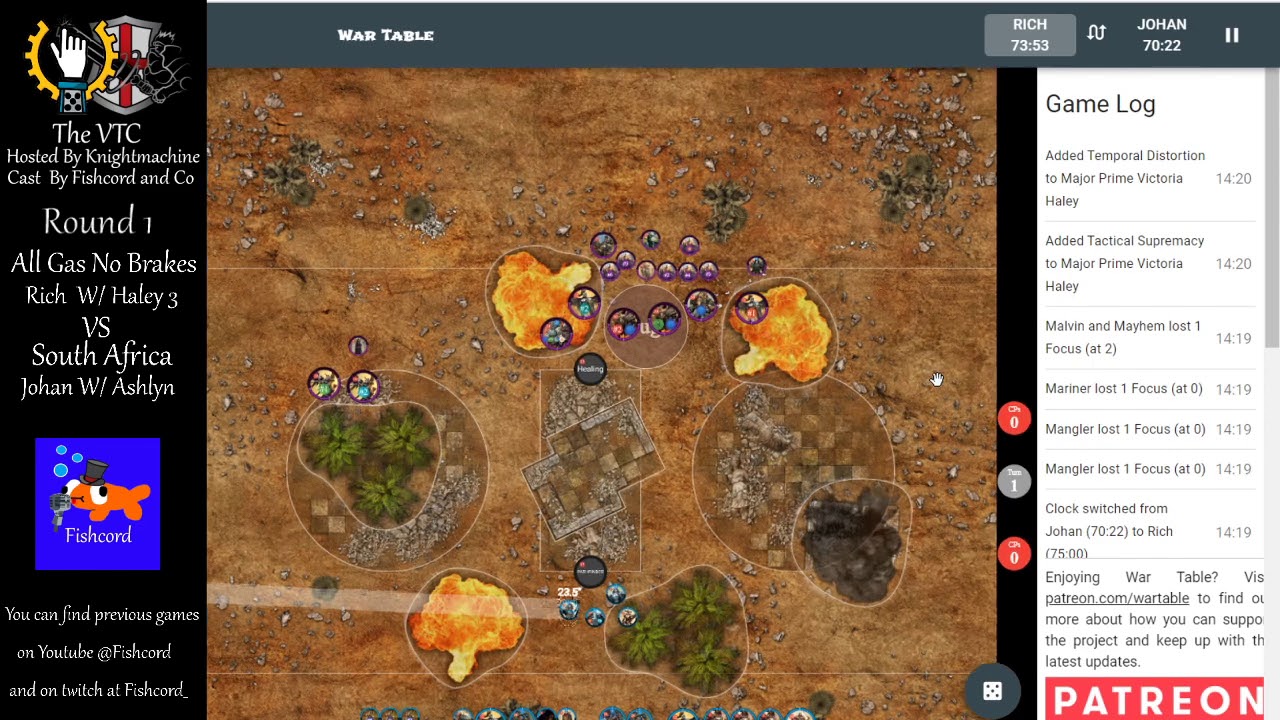 VTC Round 1 All Gas No Brakes (Cygnar) Vs South Africa (Mercs)