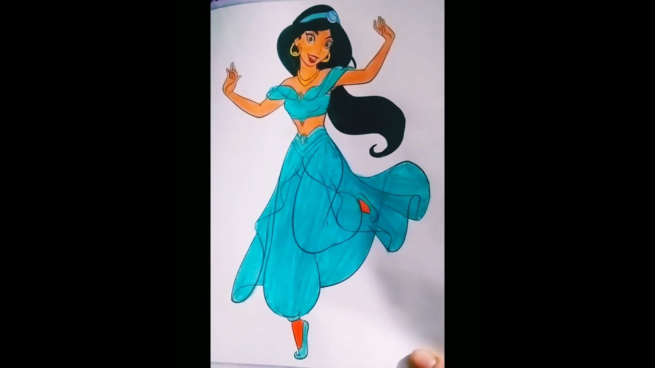 Coloring Page Princess Jasmine-- Aladdin