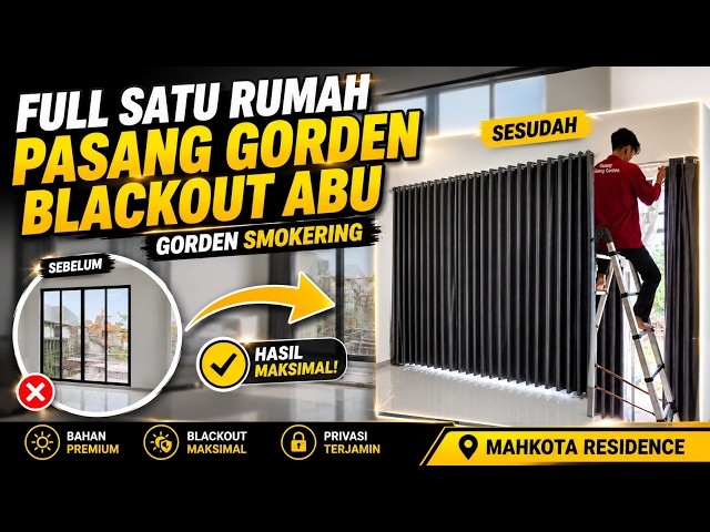 Gorden Blackout Smokering Abu | Solusi Privasi & Tampilan Modern di Mahkota Residence