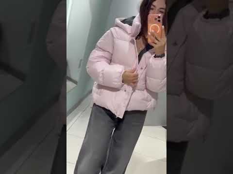 Жіночий пуховик, теплий зимовий пуховик пуфер чорного кольору на біопуху 3122 розмір oversize, видео 1