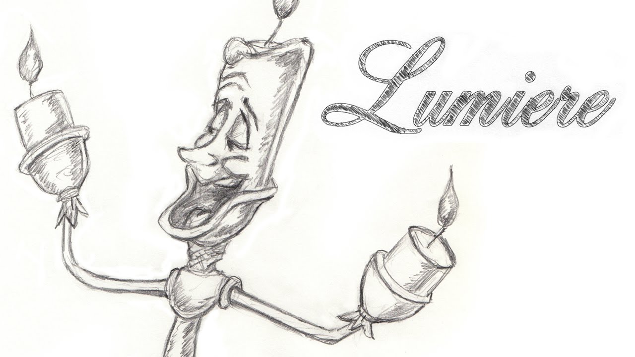 Speed Drawing Lumiere from Disney Beauty and the Beast YouTube