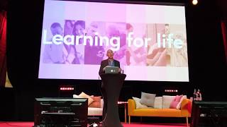 Simon Nelson, CEO at Future Learn at Dare to Learn 2019, Helsinki Finland
