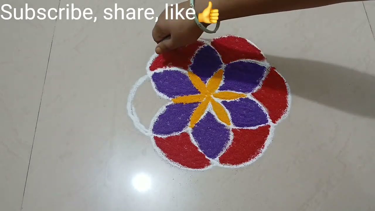 #Simple & easy rangoli with dots for festival rangoli design 