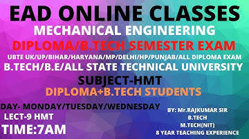 HMT | MECHANICAL | for DEPLOMA / B.TECH SEMESTER EXAM BY RAJKUMAR SIR 6:00am live |LEC-9