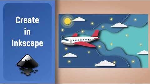 Inkscape Speed Art: 3D Plane in the night sky