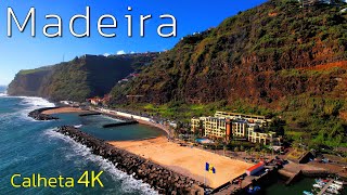 Calheta Beach   MADEIRA Drone views 4K