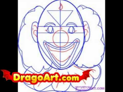 How to draw a clown, step by step - YouTube