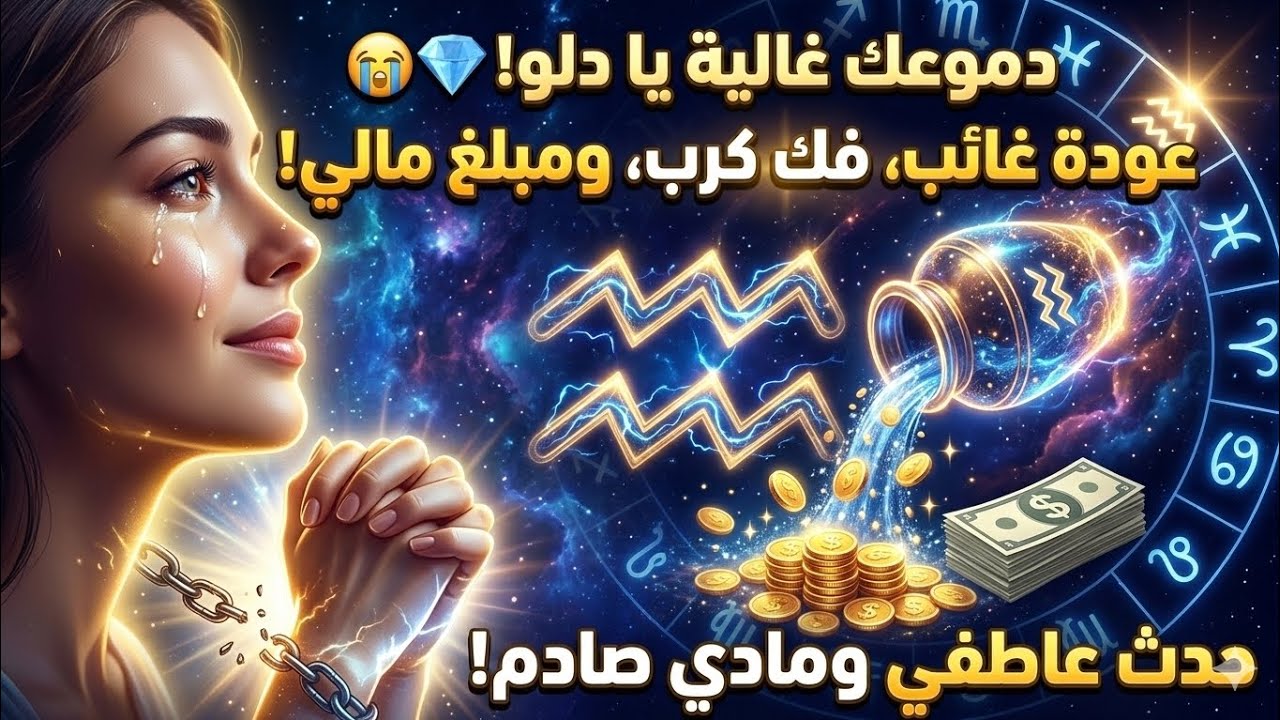 برج الدلو: دموعك غالية والقدر استجاب! 😭 عودة غائب، فك كرب، ومبلغ مالي ينهي سنوات العذاب