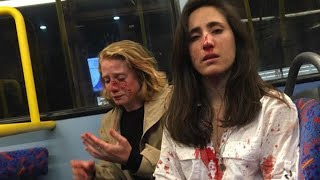 Female couple attacked by gang on night bus | ITV News