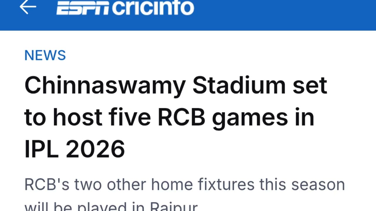 RCB returns at M Chinnaswamy; Camp starts from March 15 ahead of IPL 2026