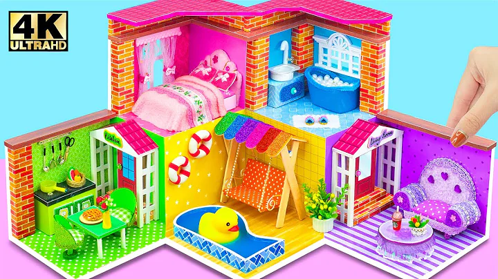 Building Dream 5 Color House with 5 Most Beautiful Rooms from Cardboard | DIY Miniature House