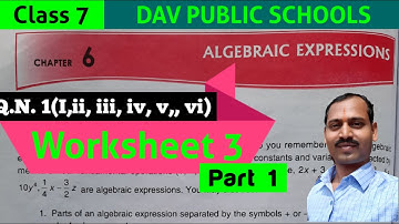 DAV class 7 maths chapter 6 worksheet 3 part 1 Q.N. 1 all solved