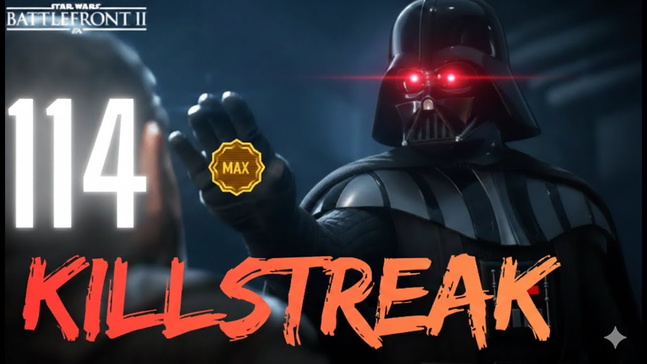 MAX Level VADER IS BROKEN - 114 KILLSTREAK - Star Wars Battlefront 2
