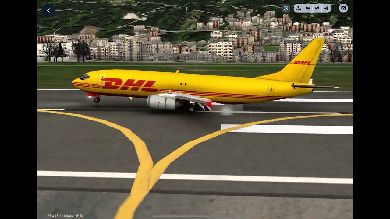 DHL 737 landing on worlds of airport (1000 subscribers)