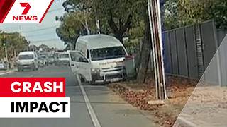 Shocking crash impact at Prospect after van stolen | 7NEWS