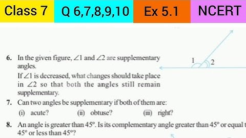 NCERT Class 7 Maths | Q 6,7,8,9,10 | Ex 5.1 Chapter 5 Lines and Angles