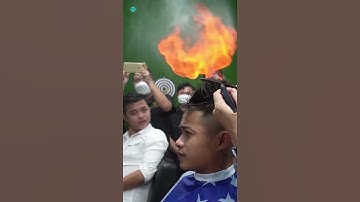 Giật mình hớt tóc kiểu độc lạ bằng lửa - ĐỘC LẠ VIỆT NAM