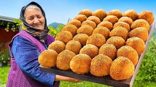 Grandma Makes Lots of Crispy Chicken Potato Croquettes in the Village!