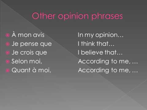 Giving Opinions in French