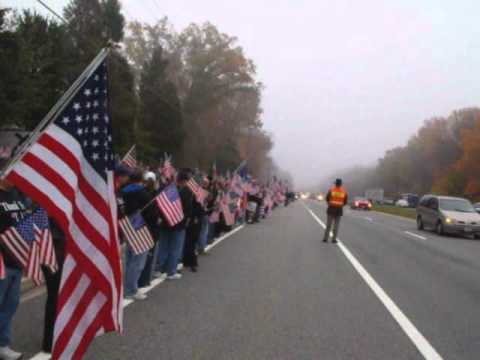 La Plata MD community stood together two rows deep for over a mile to honor the family and Marine Lance Corporal Terry E. Honeycutt. We were a shield against the protesters of Westboro Baptist Church but more than that...we stood up for a country we STILL believe in and honor the ones who have given us the right to be free!