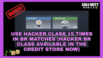 Use Hacker Class 15 times in BR Matches (Hacker BR Class available in the Credit Store now)