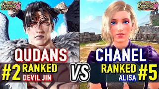 T8 🔥 QUDANS (#2 Ranked Devil Jin) vs CHANEL (#5 Ranked Alisa) 🔥 Tekken 8 High Level Gameplay