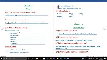 1st standard EVS | Questions, Answers | Chapter 1 to Chapter 5