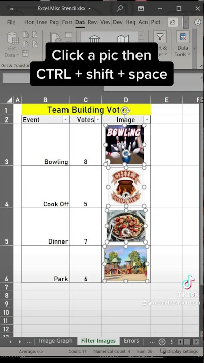 Excel tip to filter with images staying the right size #exceltips #excel #exceltricks