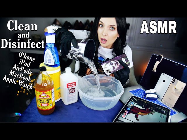 How I clean & disinfect my Apple products *ASMR class=