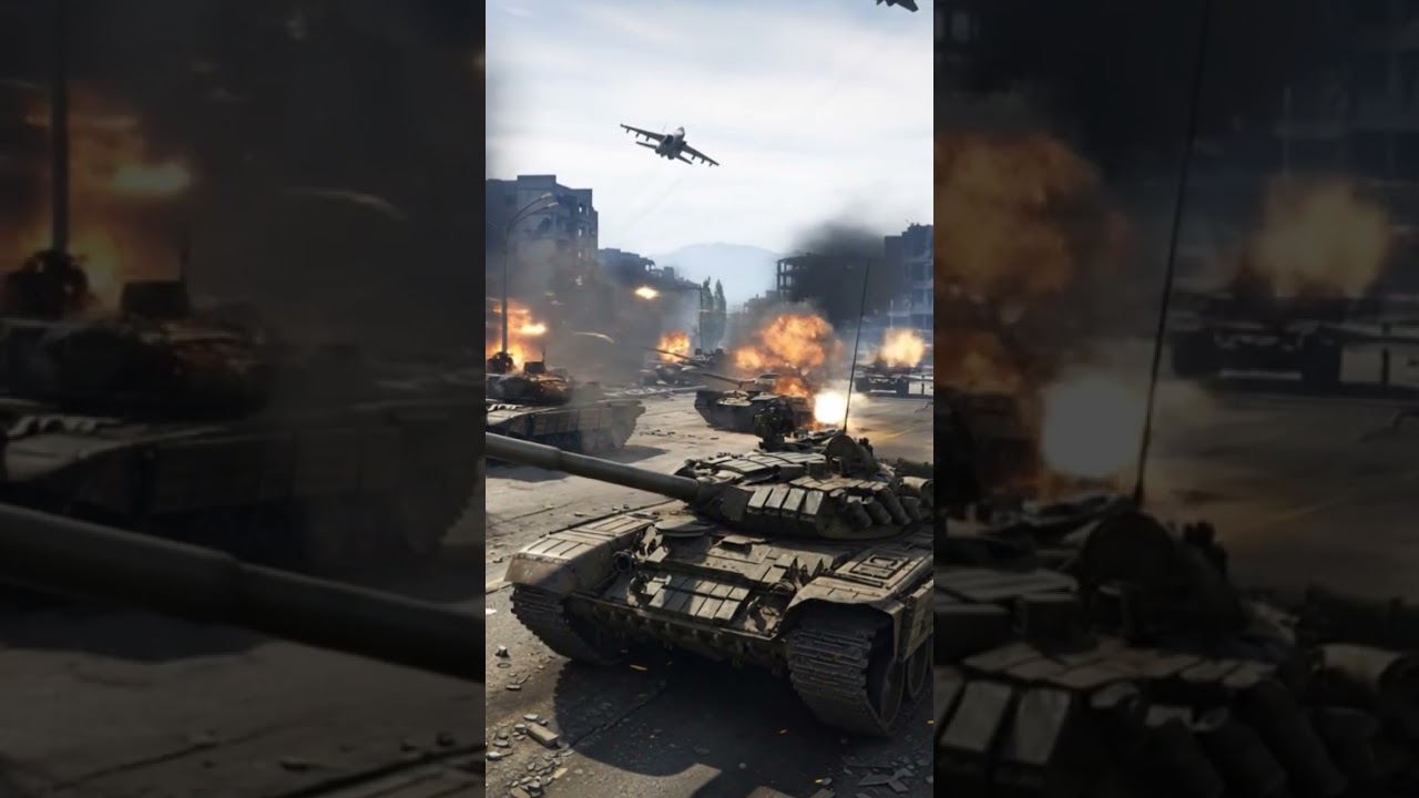 Russian Fighter Jets Attack On Ukrainian Military tanks Weapon Convoy GTA 5