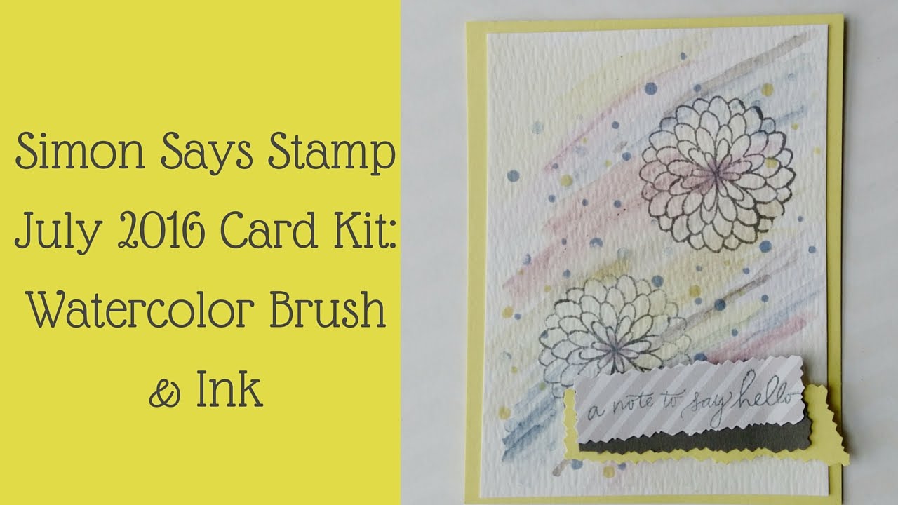 Simon Says Stamp Card Using Watercolor Brush & Inks