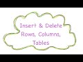 Insert &amp; Delete Rows, Columns, Tables in OpenOffice Writer | Class 5 | @TechTuitionsByRohit