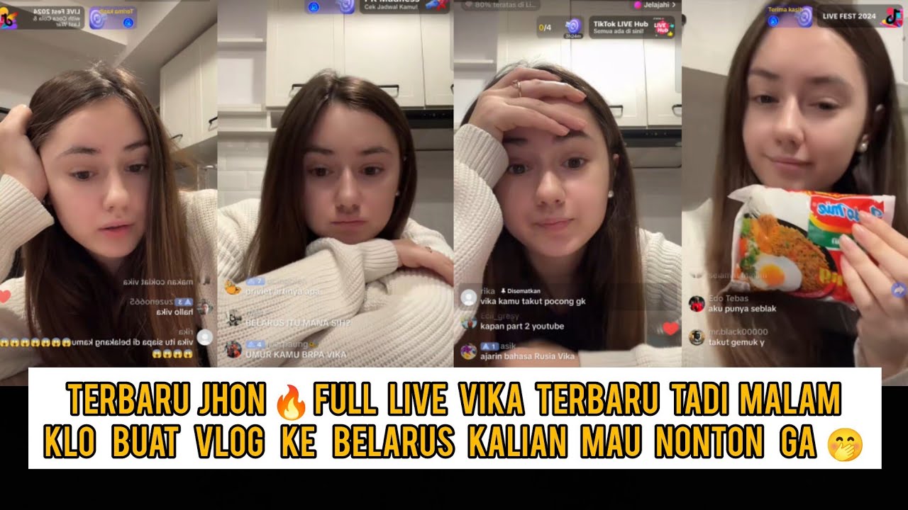 Wadidaw 😁 full live vika terbaru tadi malam klo liburan buat vlog ke belarus kalian mau nonton ga??