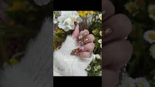 复古🍒琥珀美甲💅marble nail art #美甲视频 #nailart #nails #naildesign