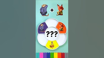 Zootopia Color Mixing - Guess the Final Color #shorts #colormixing #zootopia #thepopsky #colormix
