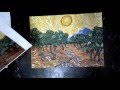 How to paint Like Van Gogh Yellow Sky and Olive Trees in acrylics on canvas tutorial