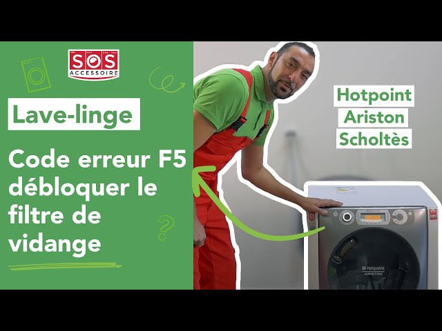 Pourquoi mon lave-linge Indesit / Hotpoint / Ariston / Scholtes affiche un  code panne F05, F5 ou 5 ?