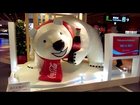 新千歳空港 シロクマ出現 コカ コーラポーラーベア Youtube