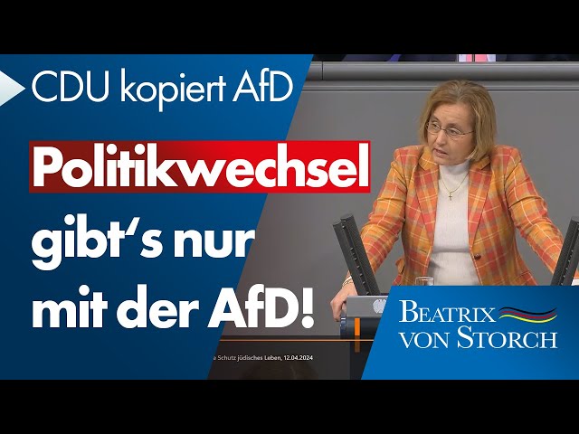 Beatrix von Storch (AfD) - Heuchler-CDU kopiert AfD-Position: Politikwechsel gibt’s nur mit der AfD!