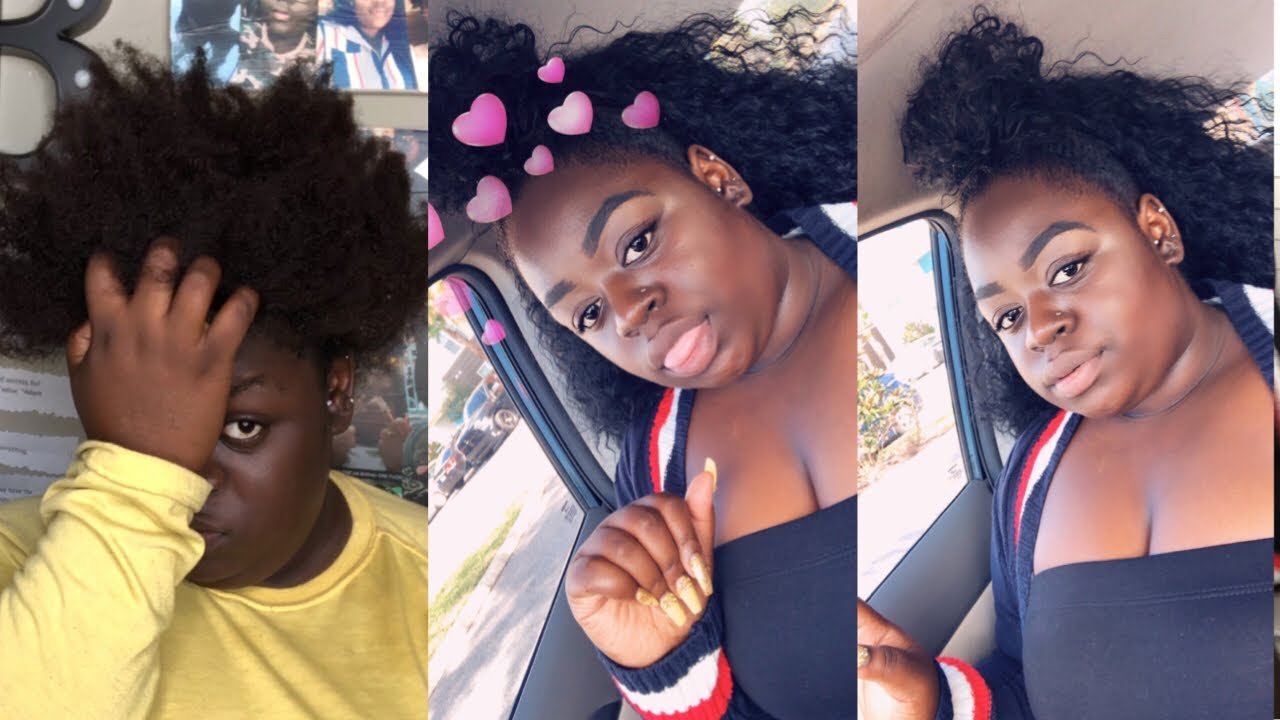 Top Knot On A Synthetic Half Wig 4c Hair Transformation