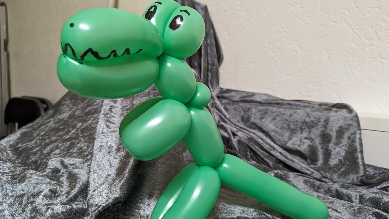 Ballon Dino T-Rex, einfach, Kinderschminkfee-Petra, Ballonmodellage