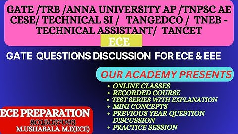 #gateexam #gate2024 #trb#tnpscae#technicalsi #annauniversity #assistantprofessor #ece #testbatch