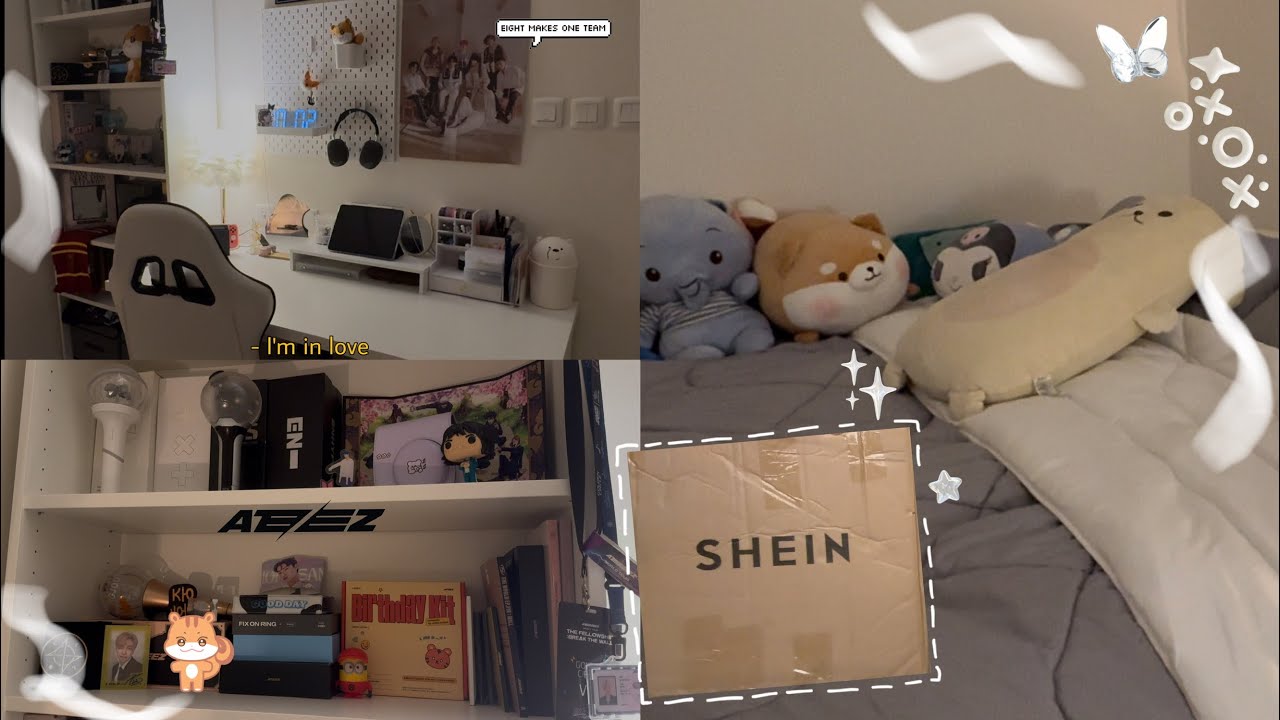 ترتيب غرفتي الجديده و فتح طلبية شي ان 💁🏻‍♀️ | my new bedroom decorations (kpop stan edition)
