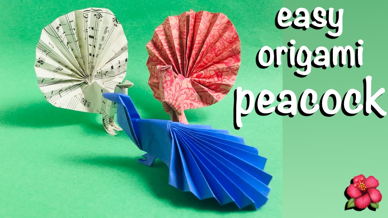 Easy Peacock Origami Paper Folding Craft. Fun Birthday Decorations