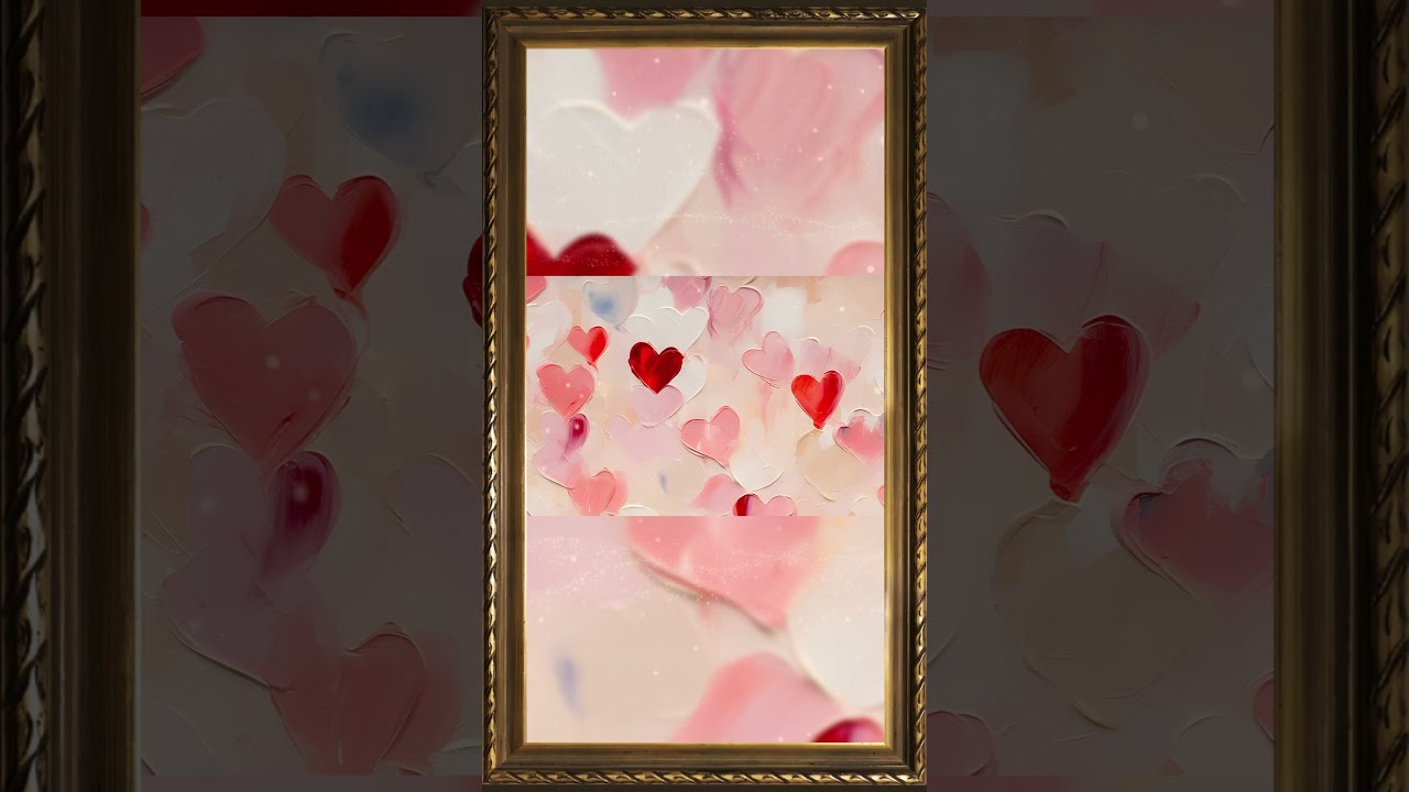 HEART CONFETTI | FRAMED TV ART WALLPAPER SCREENSAVER BACKGROUND | 2 HRS 